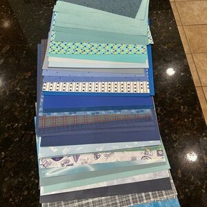 Blue and Gray Mixed Media Art Display